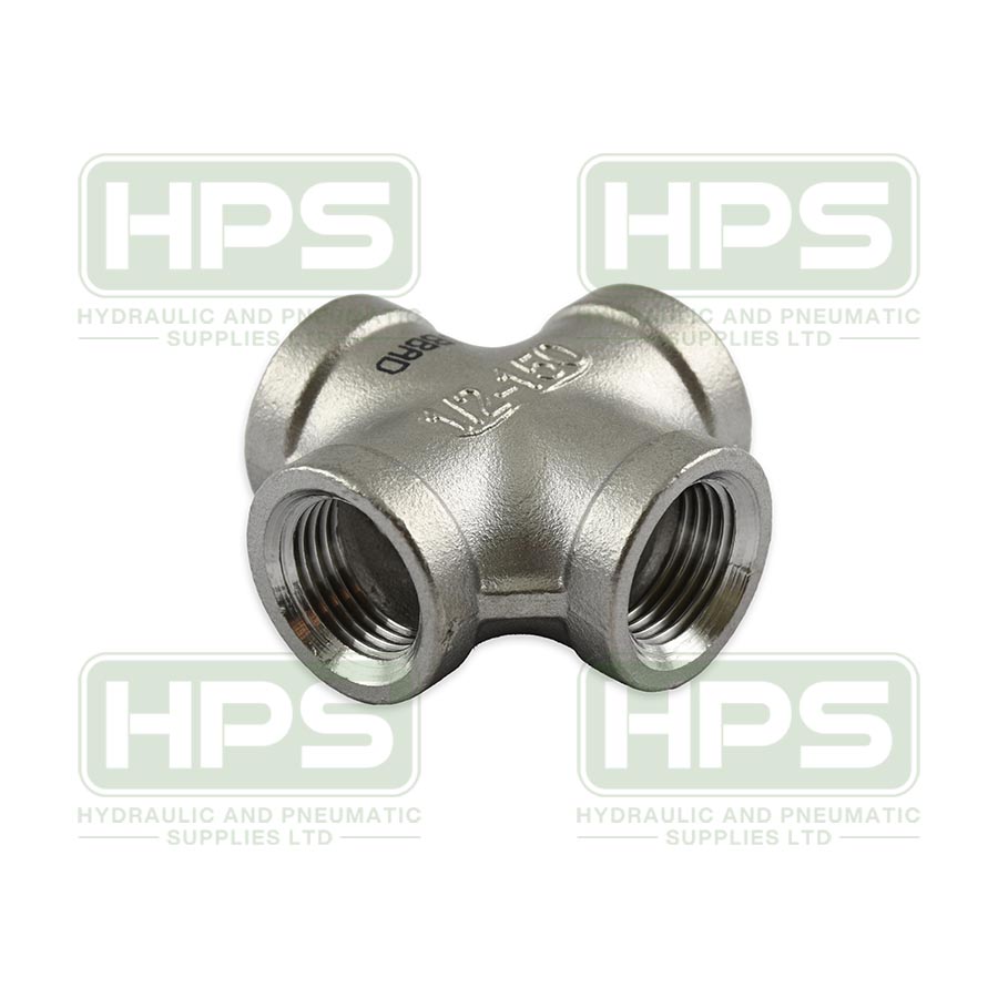 ST.STEEL EQUAL CROSS 1/8&quot; BSP FEMALE