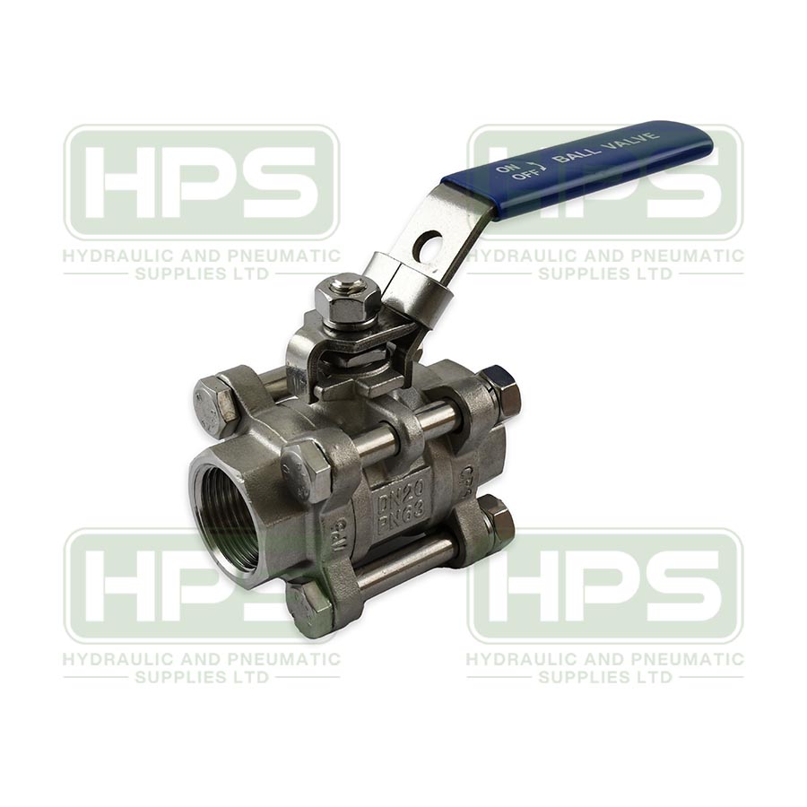 1&quot;bsp Stainless Steel 3pc Ball Valve Full Bore, 1000psi Rated