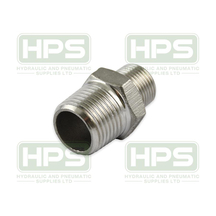 3/8&quot; X 1/4&quot;  BSPT MALE HEX NIPPLE 316