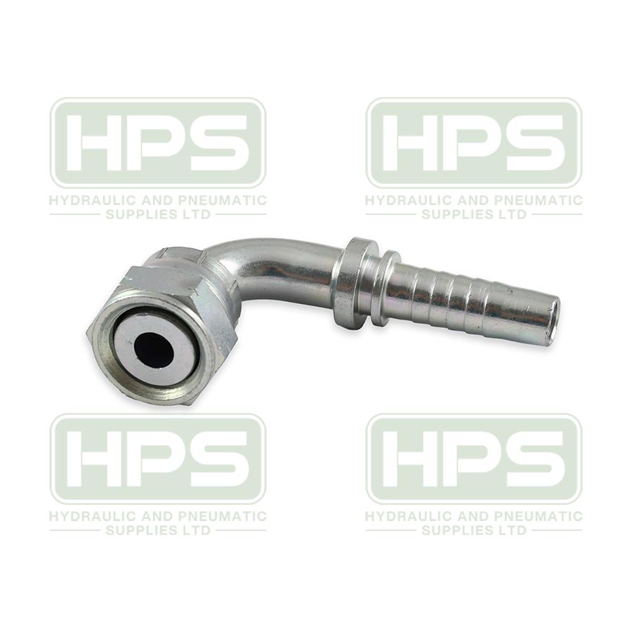 9/16&quot; ORFS FEMALE 90 ELBOW x 1/4&quot; HOSETAIL