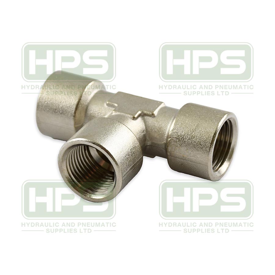 1/4&quot; BSPP Nickel Plated Brass Equal Tee